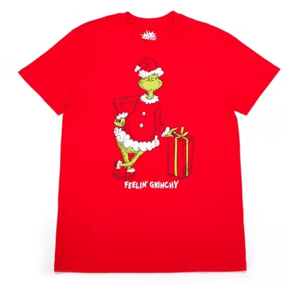 Grinch Christmas Holiday Party Red Graphic T-shirt Size XL New Unisex